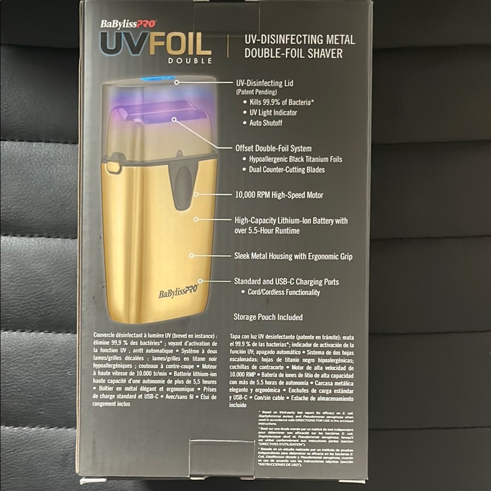 BaByliss Gold and Black UV Foil Shaver